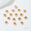 Bolsa de oro de 14K color fuerte incrustada con circonita estrella de cinco puntas encaje hueco cuentas pulsera de cuentas hecha a mano DIY accesorios de joyería
