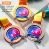 Medalla de Cristal Competición de Maratón Campeón Infantil Medalla de Oro Honor Estudiante Placa Metálica