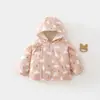 Chaqueta acolchada de otoño e invierno para niños, abrigo de algodón grueso para bebés y niños pequeños, prenda exterior unisex con capucha para bebés