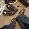 Estampa de Leopardo Sapatilhas Alemãs de Treinamento Femininas com Salto Escondido Calçados Casuais Simples 26 Outono Deslocamento Tênis Esportivos Forrest Gump Tênis de Skate Retrô