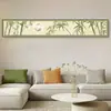 Pintura Decorativa Color Crema para Sala de Estar, Pintura para Colgar de Fondo de Sofá, Pintura de Pie para Sala de Té Oficina, Arte de Pared Estrecho Largo Horizontal