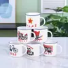 Taza de Cerámica con Tapa, Taza de Agua Retro, Taza Esmaltada de Imitación Nostálgica Creativa para Oficina, Tarro de Té