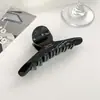Pinza para el pelo negra simple patrón de línea de caramelo agarre para el pelo de acetato sensación de alta calidad nicho fijación de la parte posterior de la cabeza peinado recogido tocado para el pelo