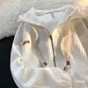 Jaqueta de waffle nova 2026, peça de outer wear estilo americano, marca de nicho casual e moderna, jaqueta japonesa ins com zíper