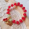 Pulsera Elástica Hecha a Mano Pulsera para Mujer Pulsera de Cacahuates Cosas Buenas para Mujer con Cuentas Nuevo Estilo Chino Joyería de Mano Ágata Imitación