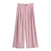 ZR Comércio Exterior Transfronteiriço AliExpress Mais Vendido Moda Feminina Europeia e Americana Confortável Casual Fluido Dobra Dupla Calças Longas