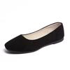 Sapatos Baixos de Moda Quadrados para Primavera e Outono de 2026 para Mulheres Estilo Coreano Camurça Boca Rasa Sapatos de Uma Sola Sapatos Femininos Tamanho Grande Exportação 4344