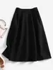 Saia midi plissada de Tencel lisa estilo francês de cintura alta, saia afunilada estilo A, nova para primavera, outono e verão 2024, estilo coreano, emagrecedora