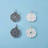 Prata Esterlina S925 Pingente Flor Espírito da Montanha Tai Chi Bagua Pulseira de Corda Trançada DIY Acessórios para Pulseira Pingente de Chaveiro Colar
