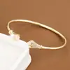 Pulseira criativa em formato de flor trombeta com zircônias incrustadas, moderna e versátil para o uso diário, joia de pulseira em cobre puro, novo produto transfronteiriço
