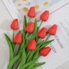 Flores Tulipa Artificiais Mini Pu, Ornamentos Florais para Casamento e Decoração de Casa Transfronteiriça, Venda Direta e Atacado do Fabricante