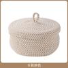 Cesta de Almacenamiento al por Mayor Big Mark Dropshipping Miscelánea Cuerda de Algodón Caja de Almacenamiento con Tapa Cesta de Almacenamiento de Juguetes de Huevo Simple y Linda