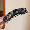 Clip para el cabello con forma de bola y lazo de peluche de leopardo para otoño e invierno, pinza para el cabello con temperamento en la parte posterior de la cabeza para mujer, pinza para el cabello fija con cola de caballo alta