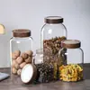Frasco hermético de vidrio botella de vidrio boca roscada frasco de cáscara de mandarina seca frasco de almacenamiento frasco de almacenamiento para granos varios del hogar botella para fermentación de vino