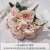 Simulación transfronteriza de 12 cabezas, pintura al óleo de peonía, estilo coreano, flor artificial de peonía, decoración de ramo de rosas para boda en casa.