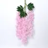 Flores de Glicínia Simuladas, Fabricante de Pendentes de Parede com Flores de Feijão Lilás, Ramos de Flores de Feijão para Decoração de Casamento, Flores Artificiais de Glicínia