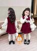 Traje de vestido chaleco Styline para niñas Otoño e Invierno 2024 Nuevo para Niños Bebé Engrosado Falda de Princesa Navideña