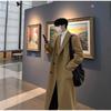 Abrigo de lana de moda coreana para hombre, otoño e invierno 2024, largo medio, por encima de la rodilla