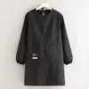 Estilo Coreano Princesa Reversible Delantal Ropa de Hogar para Cocina Tienda de Uñas Floristería Delantal de Manga Larga Ropa de Trabajo para Mujer Estampada para Adultos