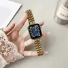 Pulseira de Metal Fina Longines de Três Contas Adequada para Apple Watch 10 S11 Huawei Fit4 Gt6 Xiaomi