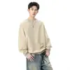 Sudadera Nueva de Otoño 2025 para Hombre Estilo Americano Cuello Redondo con Bordado de Patrón Colorido, Suéter Informal Holgado Oversized