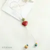 Llavero de Cerámica Dulce de Abanico de Colores para Teléfono Encanto de Bolsa para Mejor Amigo Estudiante Colgante Artístico de Cuentas para Llave de Dormitorio