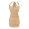 Vestido sin tirantes plisado color verde menta para mujer, estilo 'chica caliente' de verano, ajustado, adelgazante y que realza la figura, falda corta