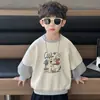 Sudadera Falsa de Dos Piezas para Niños 2026 Nuevo Estilo Infantil Primavera Patchwork Camiseta Superior Elegante Primavera y Otoño Holgada Sudadera