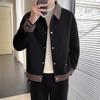 Popular Transfronteiriço Masculino Primavera e Outono Novo Contraste Luz Luxo Simples Casual All-match Lapela Costura Jaqueta Top