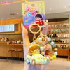 Pingente de chaveiro autêntico Chibi Maruko-chan, Chaveiro de brinquedo de desenho animado Happy Go-Go, Pingente para bolsa de meninas