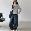 Conjunto de Otoño para Niñas Medianas y Grandes Ropa Nueva para Niños Niñas Camiseta de Rayas Top Capa Base Jeans Conjunto de Dos Piezas
