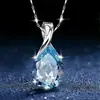 Livro Chapeuzinho Vermelho Mão Rápida Voz Rede Social Ao Vivo Colar Banhado a Prata Pedra de Alto Carbono Diamante Quadrado Pingente Gota de Água Pera Atacado