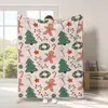 Manta navideña más vendida en Amazon y Temu transfronteriza, manta de felpa con estampado de hombre de jengibre serie navideña, manta decorativa para todas las estaciones