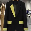 Chaqueta de Traje para Mujer 2025 Nuevo Estilo Caliente Popular Este Año Negro Color de Contraste Costura Lujo Accesible Popular Nicho Traje