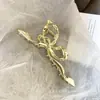 Presilha de Cabelo de Liga Metálica Irregular Estilo Coreano Laço Tamanho Grande Piranha de Cabelo de Alta Qualidade para Coques de Cabelo Garra de Cabelo Grande Oca