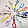 Llavero de Cuerda de Nylon de Doble Capa Mosquetón Colgante de Muñeca Cadena para Teléfono Móvil Colgante de Peluche Lanyard Trenzado Colorido