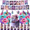 Nueva Chicas Cazadoras Grupo de Chicas Tema Bandera de Cumpleaños Inserto Espiral para Pastel Tela de Fondo Set de Globos Decoración para Fiesta de Niñas