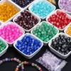 Contas de Vidro Rachado Bicolor de 8mm Contas Redondas Soltas para Pulseiras, Colares e Acessórios de Joias Feitos à Mão DIY