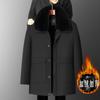 Chaqueta de Algodón Cálida con Forro de Felpa Espesa para Papá, Abrigo de Algodón Holgado para Hombres de Mediana Edad y Mayores, con Capucha