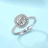 Novo Mosang Anel de Diamante Feminino 925 Sterling Silver 1 quilate D Simulação de Cor Anel de Diamante Clássico Geométrico Anel de Casamento Jóias