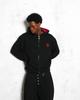 Cardigan com Capuz e Bordado Dupla Face Impresso Outono/Inverno Europeu e Americano Streetwear para Homens e Mulheres