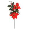 Quanmei venta al por mayor decoración navideña flor seca flor artificial flor falsa Nochebuena Dorado Plateado Colgante navideño artificial
