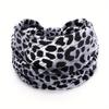 Nuevo Estilo Súper Ancho Diadema Nudo Estampado Leopardo Diadema Deportiva Absorbente de Sudor para Yoga Running Accesorios para el Cabello Estampados de Moda para Deportes al Aire Libre