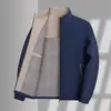 Colección Otoño 2026: Chaqueta con cuello mao para hombres de mediana edad, Ropa exterior delgada informal de primavera/otoño para hombres mayores, Abrigo estilo papá