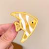 Horquilla de acrílico con forma de pez de dibujos animados para niña, con forma de corazón, para flequillo, con clip lateral, para tocado, accesorios para el cabello