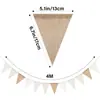 Bandeirinhas Triangulares de Juta em 4 Cores para Decorações de Festa de Feriado, Bandeiras Coloridas, Bandeirinhas Triangulares de Juta para Casamento, Bandeirinhas DIY
