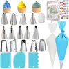 Amazon Juego de 42 Boquillas para Decorar, Boquilla para Decorar Pasteles, Boquilla para Decorar en Forma de Hierba, Manga Pastelera Eva