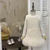 Vestido para Niña 2025 Otoño Nuevo Traje de Pequeña Fragancia Chaleco con Lentejuelas y Lazo Vestido Ropa de Cumpleaños para Bebé Niña