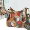 Bolsa Transversal Vintage de Ombro Único para Mães, Modelo Novo 2026, Contraste de Cores, Grande Capacidade, Bolsa de Mão, Bolsa Tote para Mulheres de Meia-Idade