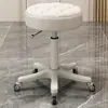 Taburete de belleza con ruedas, taburete de silla de salón de belleza para técnico de uñas, silla de trabajo grande con ruedas de altura ajustable retráctil